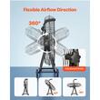 Ventilator industrial de podea, diametru 610 mm, Metal, 80 W, 3 viteze, unghi de rotatie 360 grade, 2 x roti
