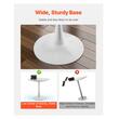 Masa rotunda de bucatarie Vivatechnix MDF/Otel, 800x800x725 mm, Alb, 2-4 persoane