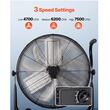 Ventilator industrial de podea, diametru 610 mm, Metal, 80 W, 3 viteze, unghi de rotatie 360 grade, 2 x roti