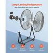 Ventilator industrial de podea, diametru 610 mm, Metal, 80 W, 3 viteze, unghi de rotatie 360 grade, 2 x roti
