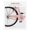 Bicicleta de oras, Roti 26 inch, 2 x frane V-Brake, Cos cumparaturi, max 150 kg, Otel, mansoane maner piele, 1 viteza, Roz