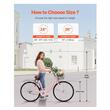 Bicicleta de oras, Roti 26 inch, 2 x frane V-Brake, Cos cumparaturi, max 150 kg, Otel, mansoane maner piele, 1 viteza, Roz