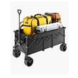 Carucior pliabil pentru gradina, camping, 300 l, 1220×600×610 mm, Capacitate 204 kg, Otel/Nylon, 4 x roti late de 7 inch