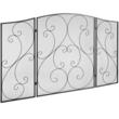 Ecran cu 3 panouri pentru semineu Vevor Vintage, 1220x768 mm, Otel, Negru
