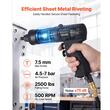 Pistol pneumatic pentru nituri, capete M5 M6 M8 M10, 20 x dornuri, 1139 kgf, 4.5–7 bari
