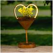 Ghiveci decorativ cu led 19x16x34cm, Maro, 45xLed, alimentare solara, cu suport, metal
