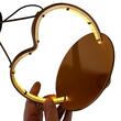 Ghiveci decorativ cu led 19x16x34cm, Maro, 50xLed, cu agatatoare, otel Corten