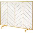 Ecran pentru semineu Vevor Gold, 980x758 mm, Otel, Auriu