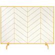 Ecran pentru semineu Vevor Gold, 980x758 mm, Otel, Auriu