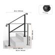Balustrada otel, 2-3 trepte Vivatechnix, Dimensiune 1016 x 84 x 905 mm, Unghi reglabil 0° - 35°, Negru