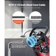 Sarpe electric pentru desfundat tevi, 4 x capete taiere, Lungime 15 m, Diametru 13 mm, pentru tevi 50-150 mm, Pedala actionata cu aer