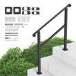 Balustrada otel, 2-3 trepte Vivatechnix, Dimensiune 1016 x 84 x 905 mm, Unghi reglabil 0° - 35°, Negru