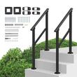 Set 2 balustrade otel, 1-2 trepte Vivatechnix, Dimensiune 1030 x 84 x 920 mm, Unghi reglabil 0° - 40°, Negru