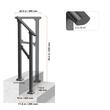 Balustrada otel, 1-2 trepte Vivatechnix, Dimensiune 680 x 84 x 920 mm, Unghi reglabil 20° - 35°, Negru