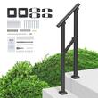 Balustrada otel, 1-2 trepte Vivatechnix, Dimensiune 680 x 84 x 920 mm, Unghi reglabil 20° - 35°, Negru