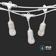 Sir iluminat festiv E27X15 buc, lungime 15 m, IP65, Alb, fara becuri