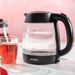 Fierbator electric cordless, Sticla 1.7l, putere 2200 W, cana gradata, lumina led