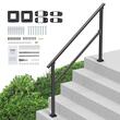 Balustrada otel, 4-5 trepte Vivatechnix, Dimensiune 1380 x 84 x 920 mm, Unghi reglabil 0° - 40°, Negru