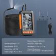 Camera endoscop pentru inspectie auto, instalatii sanitare, IPS 4.3 inch, Zoom 4X, 1080P, 9 lumini LED, IP67, Lentila duala