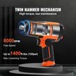 Cheie pneumatica de impact, 1/2 inch, Cuplu 1900 Nm, reglaj 4 trepte, 8000 rpm, 6.2-8 Bar, 11 x chei impact 9-27 mm