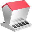 Hranitoare pentru pasari cu 10 posturi, Otel galvanizat, 29.8x29.8x40 cm, Capacitate 11.3 kg, 4 x alimentatoare apa