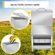 Hranitoare pentru pasari, Otel galvanizat, 33x21x48 cm, Capacitate 11.3 kg, 4 x alimentatoare apa