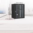 Rack metalic de perete 18'', 15U, usa din sticla, 600 x 450 x 770 mm, Montare pe perete