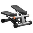 Stepper cu corzi, Pedale Antiderapante, Intensitate Reglabila, Display LCD, sarcina 150 Kg, Negru, Covoras, Telescoape hidraulice 