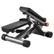 Stepper cu corzi, Pedale Antiderapante, Intensitate Reglabila, Display LCD, sarcina 150 Kg, Negru, Covoras, Telescoape hidraulice 