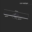 Aplica led pentru oglinda, Negru, 10W, 1530 lm, 4000K lumina neutra, Aluminiu, IP65