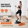 Stepper hidraulic cu corzi, Pedale Antiderapante, LCD timp, calorii si distanta, sarcina 150 Kg, Negru, Covoras 