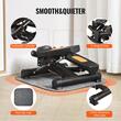 Stepper hidraulic cu corzi, Pedale Antiderapante, LCD timp, calorii si distanta, sarcina 150 Kg, Negru, Covoras 