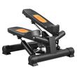 Stepper hidraulic cu corzi, Pedale Antiderapante, LCD timp, calorii si distanta, sarcina 150 Kg, Negru, Covoras 