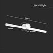Aplica led pentru oglinda, Alb, 10W, 1530 lm, 3000K lumina calda, Aluminiu, IP65