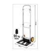 Transpalet 2 roti, pliabil, maner telescopic, Vorel C90, greutate maxim admisa 90 kG, aluminiu