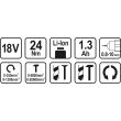 Bormasina 18V cu acumulator Sthor 78974, Li-Ion, 1.3 Ah, 24 Nm, valiza transport