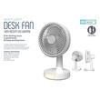 Ventilator de birou cu acumulator, lampa de veghe, 9 W, 3 x viteze