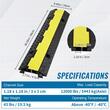 Set 3 x Rampa cu protectie cabluri, max 5443 kg/axa, 2 x canal, Galben/Negru, Modulare, 98 x 24 x 4.5 cm