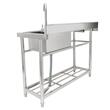 Chiuveta comerciala Inox, 1 x cuva, Baterie inclusa, Protectie anti-stropire, capacitate cuva 330x500x220 mm, 5 Locasuri pentru ustensile