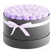 Cutie rotunda cu 50 trandafiri naturali conservati Forever Flowers, Violet lavanda, 279 x 279 x 165 mm