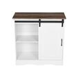 Dulap rustic Colt de Cafea, Alb, Usa glisanta, 80 x 35 x 80 cm