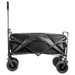 Carucior pentru plaja, Pliabil, max 100 kg, Negru, roti PVC, maner reglabil 74 – 100 cm