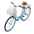 Bicicleta de oras, Roti 26 inch, 2 x frane V-Brake, Cos cumparaturi, max 150 kg, Otel, mansoane maner piele, 1 viteza, Albastru