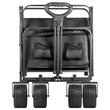 Carucior pentru plaja, Pliabil, max 100 kg, Negru, roti PVC, maner reglabil 74 – 100 cm