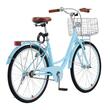 Bicicleta de oras, Roti 26 inch, 2 x frane V-Brake, Cos cumparaturi, max 150 kg, Otel, mansoane maner piele, 1 viteza, Albastru