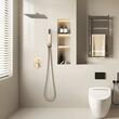 Set de dus, Montaj incastrat, Inox, Auriu, Cap dus patrat 30 cm, Dimensiune 555 x 300 x 70 mm