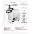 Masina electrica de tocat carne, Profesionala, 2 lame inox, 600W, Accesoriu carnati, 2 site, 2 kg/min