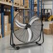 Ventilator industrial de podea, diametru 762 mm, Metal, 80 W, 3 viteze, unghi de rotatie 360 grade, 2 x roti