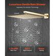 Set de dus, Montaj incastrat, Inox, Auriu, Cap dus patrat 30 cm, Dimensiune 555 x 300 x 70 mm