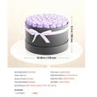 Cutie rotunda cu 50 trandafiri naturali conservati Forever Flowers, Violet lavanda, 279 x 279 x 165 mm